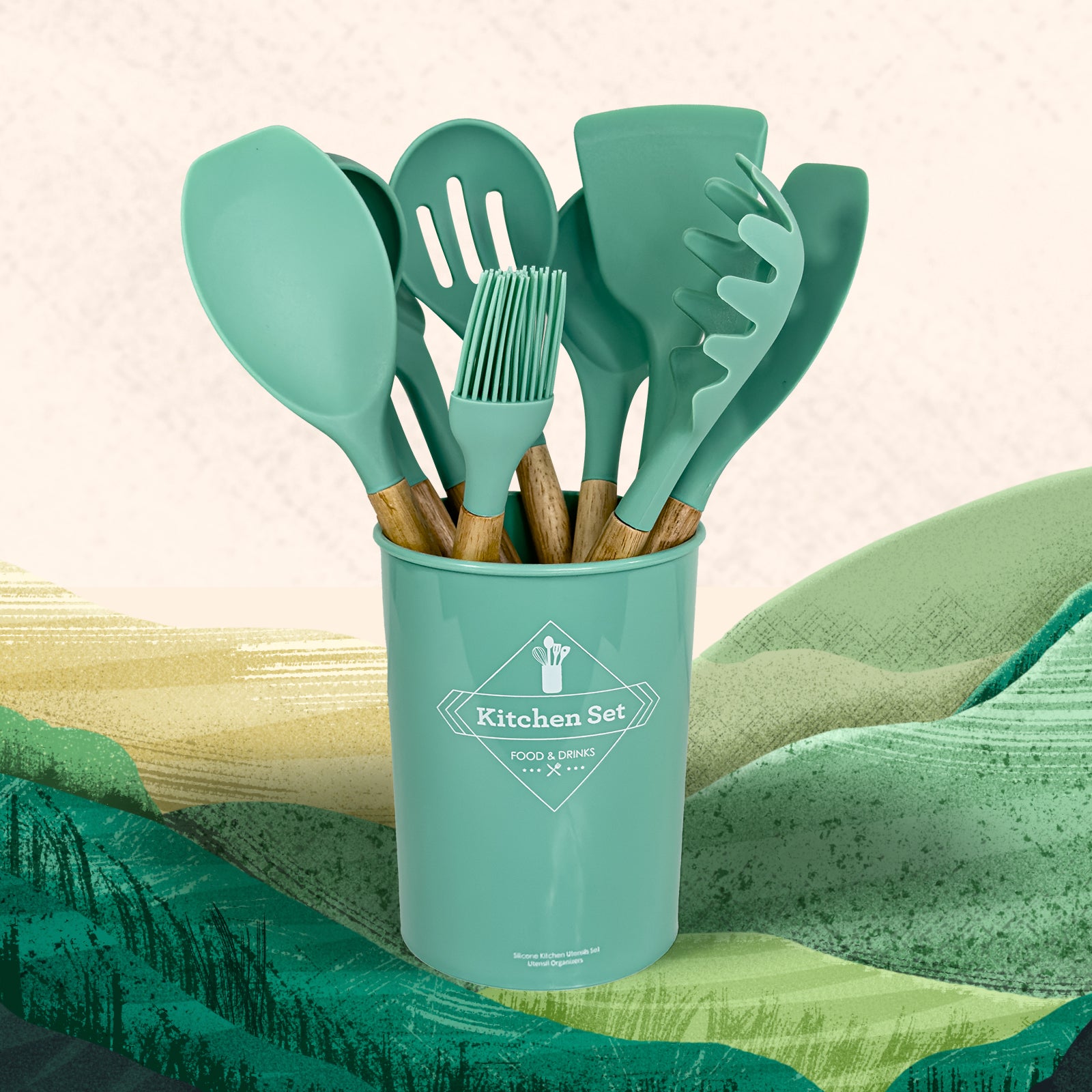 Kit Set de Utensilios (12 piezas) + 2 Mezclas con proteína para Pancakes & Waffles