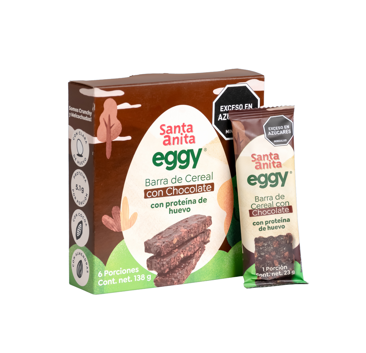 Santa Cerial Santa Anita Eggy - Barra de cereal con proteína de huevo sabor a choco ...