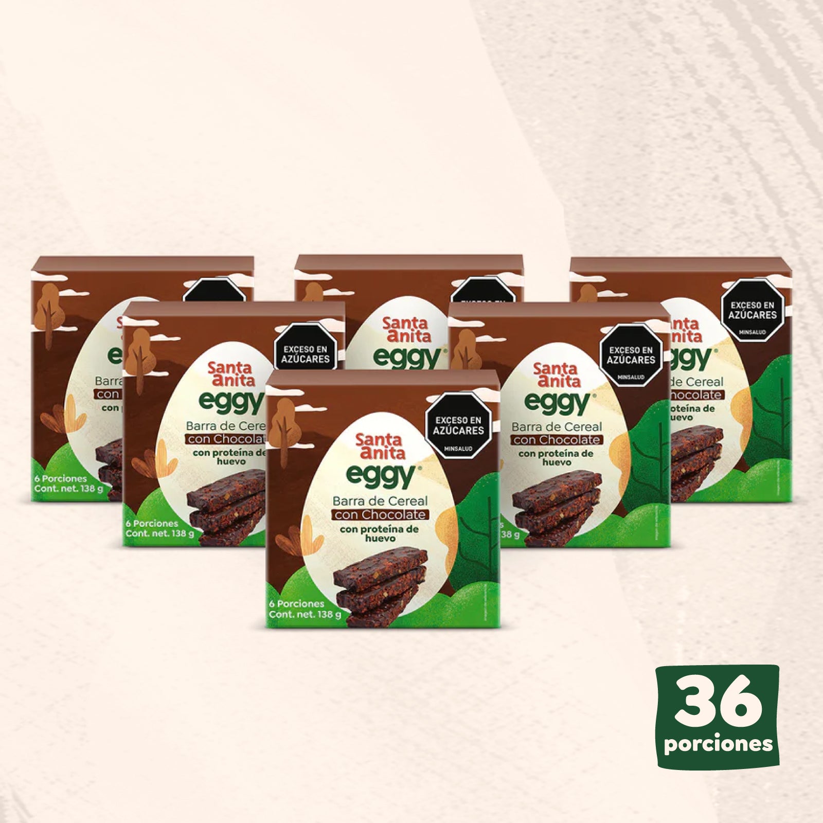 Santa Anita Eggy - Barra de cereal con proteína de huevo sabor a chocolate x 23gr