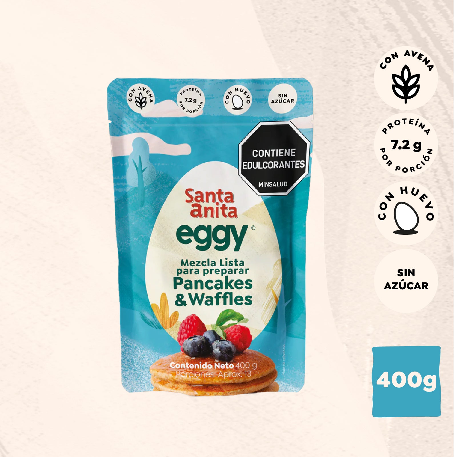 Santa Anita Eggy Mezcla lista para preparar Pancakes & Waffles x 400gr