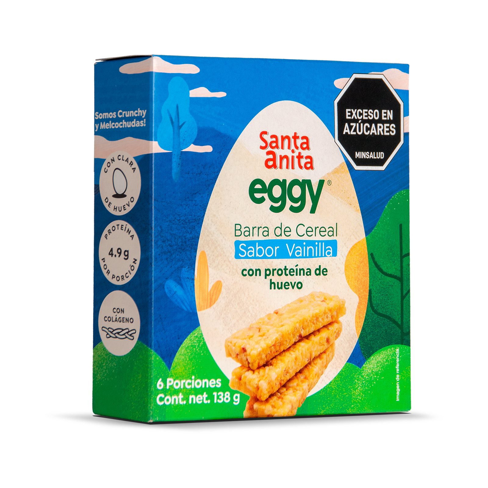 Santa Anita Eggy - Barra de cereal con proteína de huevo sabor a vainilla x 23gr