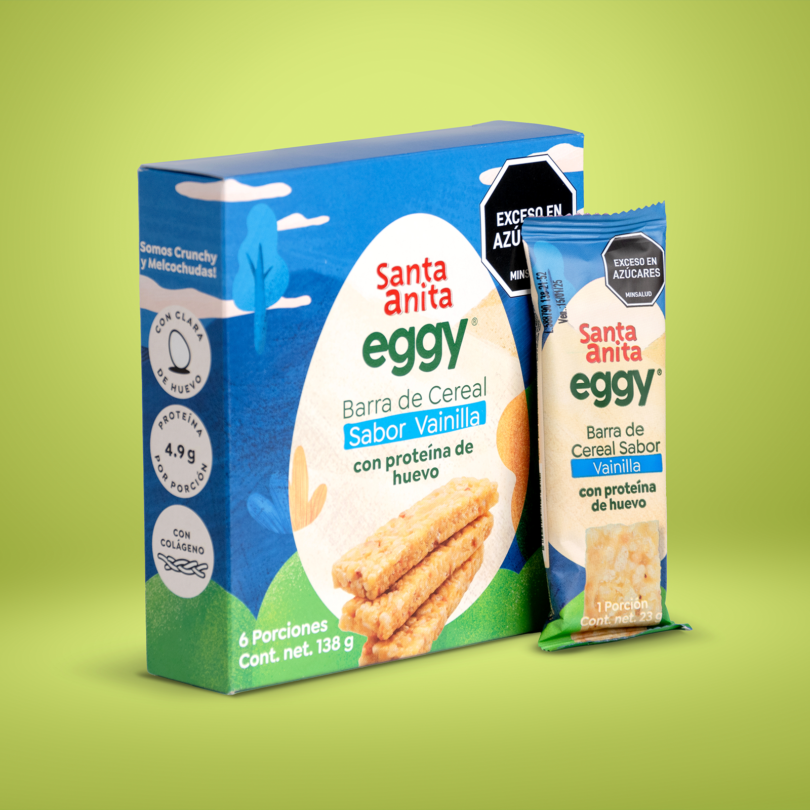 Santa Anita Eggy - Barra de cereal con proteína de huevo sabor a vainilla x 23gr